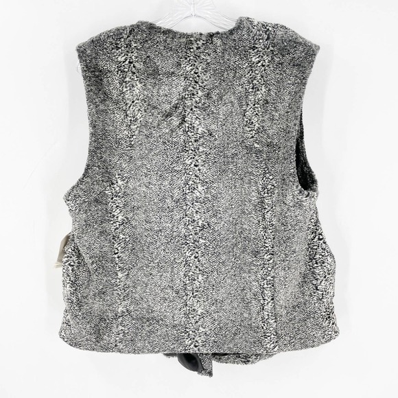 NWT Rachel Rachel Roy Heart of Darkness Faux Fur Zip Front Vest Gray - Picture 7 of 8